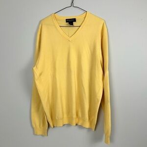 Brooks Brothers Merino Wool V neck pullover sweater - yellow